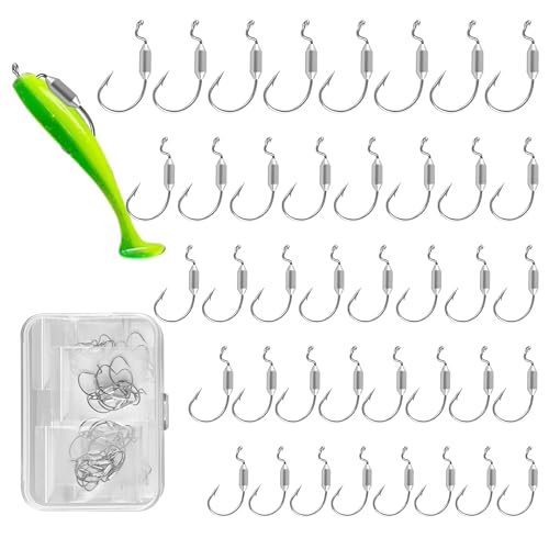 40pcs Weighted EWG Fishing Hooks Set with Box - 5 Sizes
