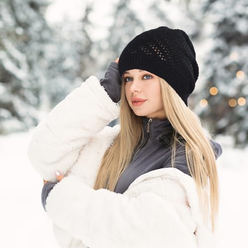Hollow Crochet Beanie for Women - Soft & Breathable Summer Hat