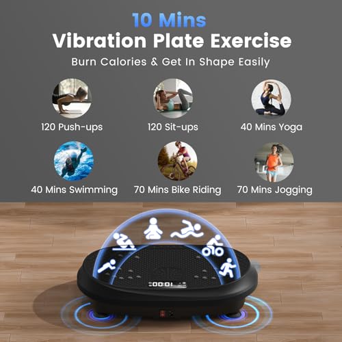 Vibration Plate Exercise Machine - 450 lbs Capacity - Black