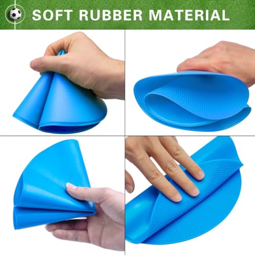 9-Inch Non-Slip Rubber Spot Markers - Blue, Set of 12