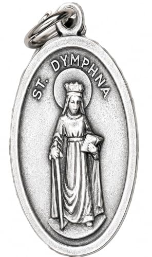 St. Dymphna Medal - Beautifully Engraved Silver Tone Medallion
