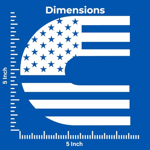 American Flag Vinyl Decal - 5x5 Glossy White for Trucks
