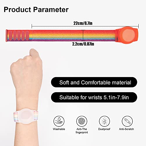 Kids Wristband for AirTag - 2 Pack Adjustable Anti-Lost Bracelet - RainbowA & RainbowB