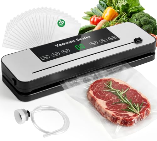 VACLER 6-in-1 Automatic Vacuum Sealer Machine with Built-in Cutter (Compact, 120W)