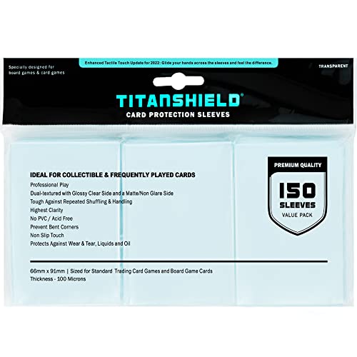 Premium Card Sleeves - 150 Pack for TCGs, 66x91mm, Clear