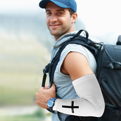 BOXOB 2 Pairs Football Arm Sleeves Polyester Cross Faith Arm Cover Sports Gear
