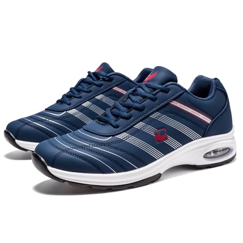 U.Ofeiy Men's Blue 9.5 Arch Fit Golf Shoes - Casual Anti-Slip Outdoor Sneakers