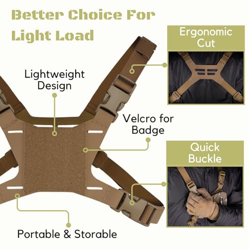 Tactical Vest Phone Holder - Chest Rig Mount for 4.7-6.7" Phones - Black
