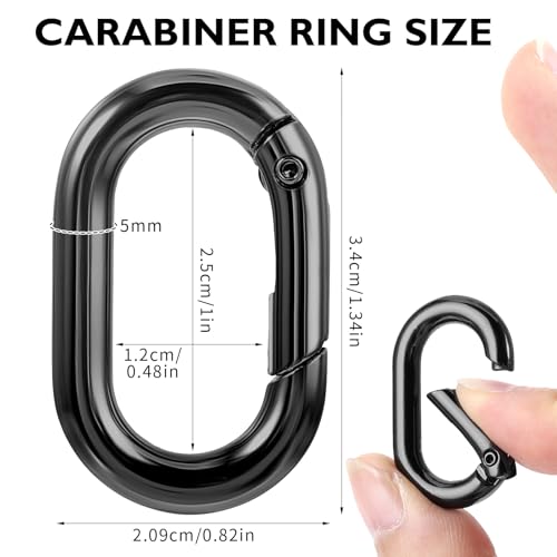 Durable Small Carabiner Clip - O-Ring Key Ring (1 Inch)