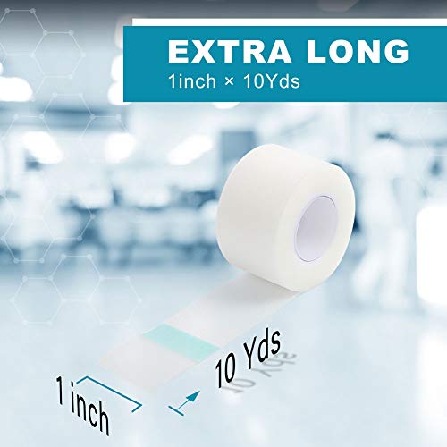 Clear Medical Tape 1" x 10 Yards - 2 Rolls Waterproof Surgical Tape