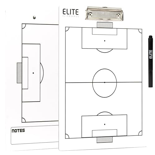 Soccer Coaches Clipboard - Double-Sided Dry Erase Whiteboard