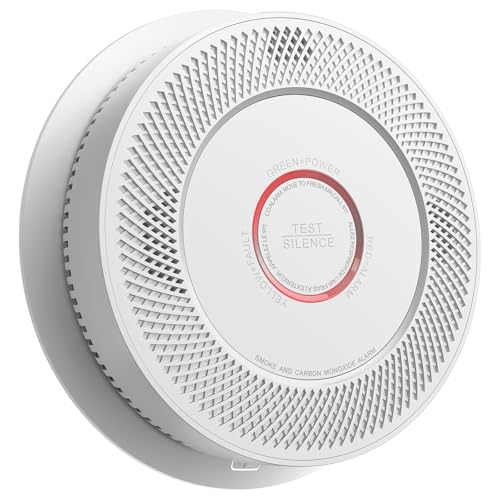 SITERWELL Smoke and Carbon Monoxide Detector 10-Year Battery, Wireless Interconnected Smoke Alarm Carbon Monoxide Detector with Dual Language Voice Alerts for Home and Babyroom, 1 Pack
