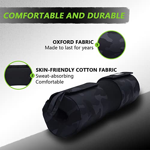 Howffite Blue Camo Barbell Pad for Squats & Hip Thrusts, Anti-Slip Fitness Cushion