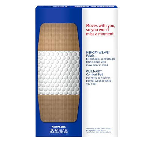 Extra Large Flexible Fabric Adhesive Bandages - 10 Count Pack of 2
