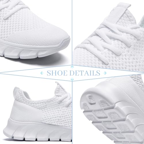 RJYWGS Unisex Tennis & Sports Sneakers - White, Men’s & Women’s Sizes 6/5