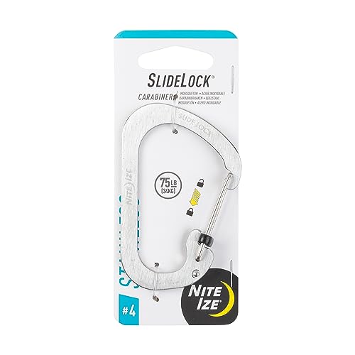 Nite Ize Locking Stainless Steel Carabiner Clip Size #4 – 75lb Capacity