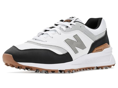 Men's 997 Golf Shoes - Lightweight All-Weather - Size 10 - White/Black