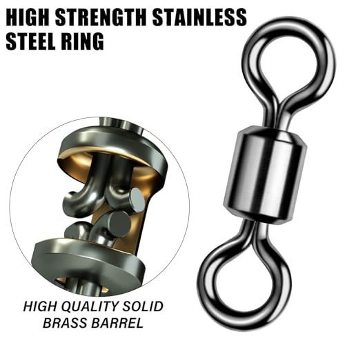 Fishing Barrel Swivels - Heavy Duty 88LB, 50-Pack