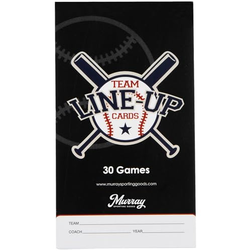 Baseball/Softball Lineup Cards - 30 Games, 16 Player Roster - 4-Part Carbon Copies
