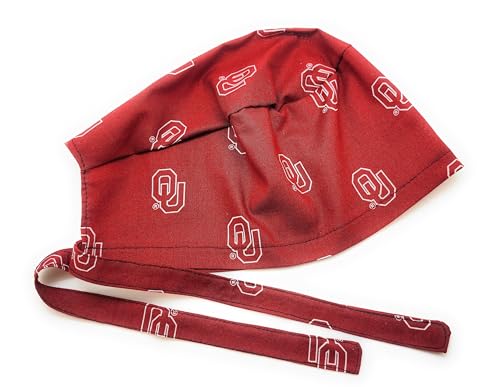Cotton Scrub Hat with Sports Theme Prints - Handmade in USA