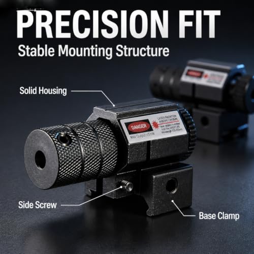Adjustable Red Dot Beam Laser Sight - 2 Pack for Rifles & Pistols - Black