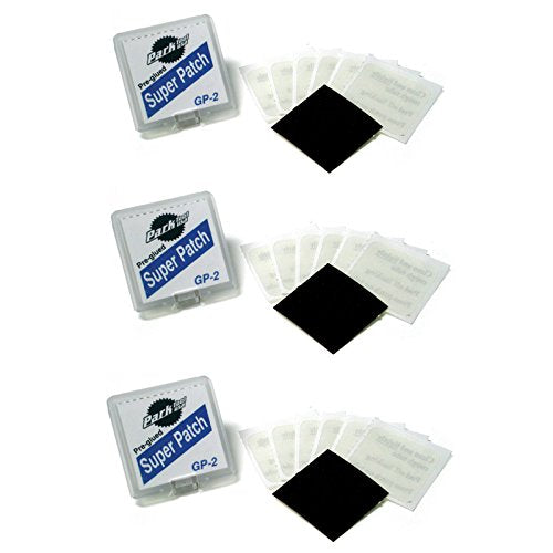 Park Tool GP-2 Pre-Glued Bicycle Tire Repair Patches Pack of 3 Waterproof Kits