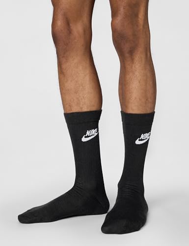 Nike Dri-FIT Everyday Essential Crew Socks Large Black/White Pack of 3