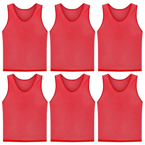 6-Pack Lightweight Soccer Practice Vests - Team Mesh Jerseys