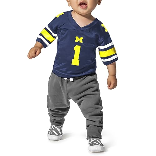 Little King NCAA Infant Touchdown Pass Team Football Jersey Michigan Wolverines Navy 18 Months