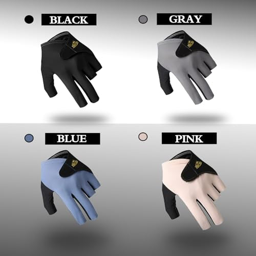 Breathable Snooker Billiard Gloves - Black, Large Size