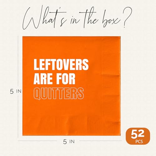 Thanksgiving Napkins - Leftovers Are For Quitters, 52 Pcs