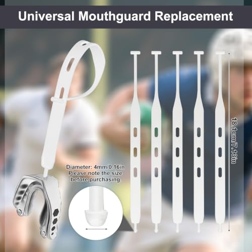 10pcs Rugby Mouth Guard Tether Straps - White Replacement