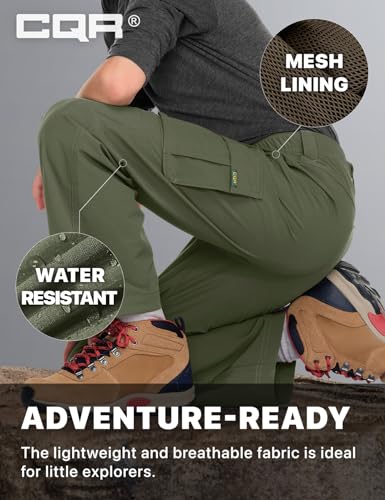 Kids Boys Hiking Cargo Pants Water-Resistant UPF 50+ Quick Dry Outdoor Trousers