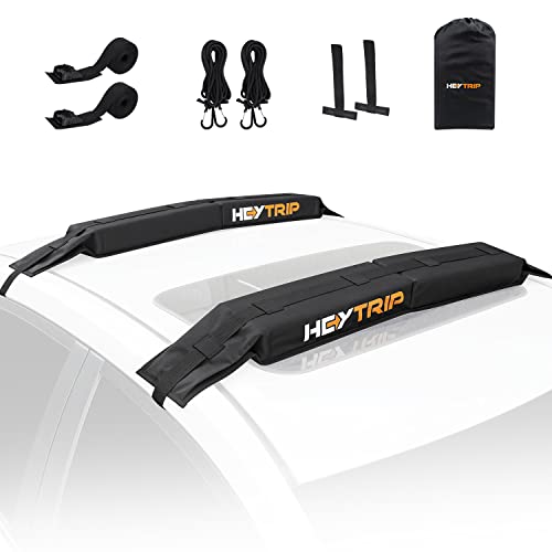 Universal Soft Roof Rack Pads with 15FT Tie-Down Straps for Kayaks & Surfboards