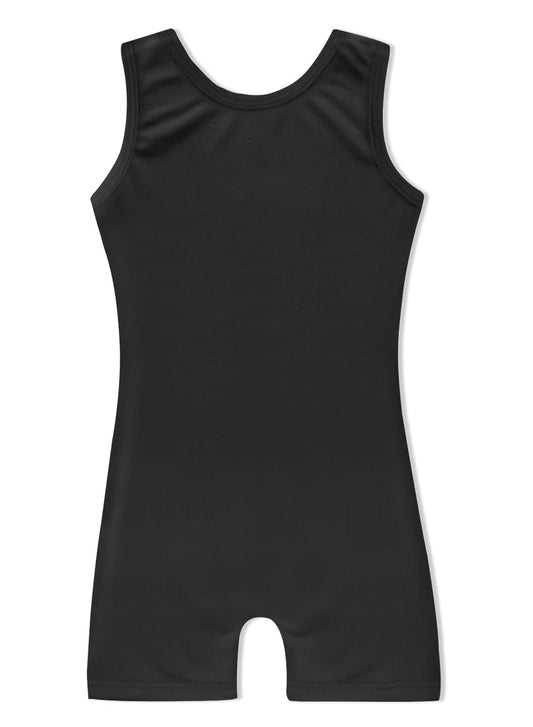 HOZIY Gymnastics Leotards for Girls 10-12 11 Years Old Solid Color Black Sleeveless Dance Clothes Tumbling Outfits Bodysuits With Shorts Biketards Tank Sleeve
