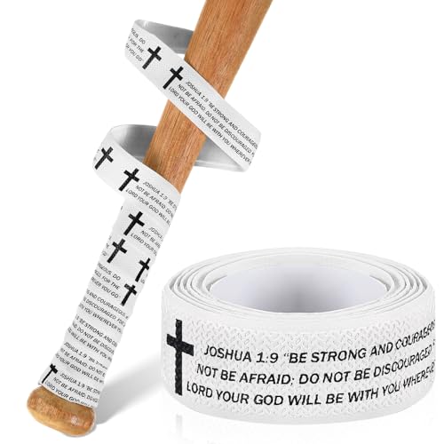 Baseball Softball Bat Grip Tape - Faith Cross Design, White