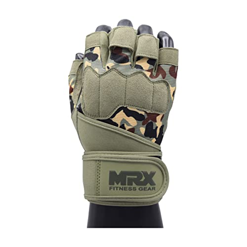 MRX Olive Green Large Weightlifting Gloves Men Wrist Support Gym Gloves