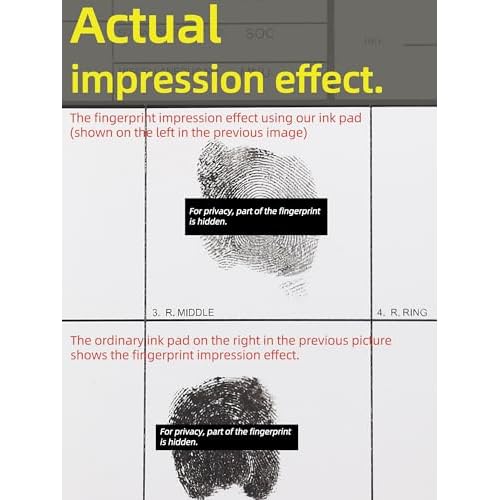 prismite Fingerprint Kit with Large Fingerprint Ink Pad and Fingerprint Cards, Applicable for FD-258