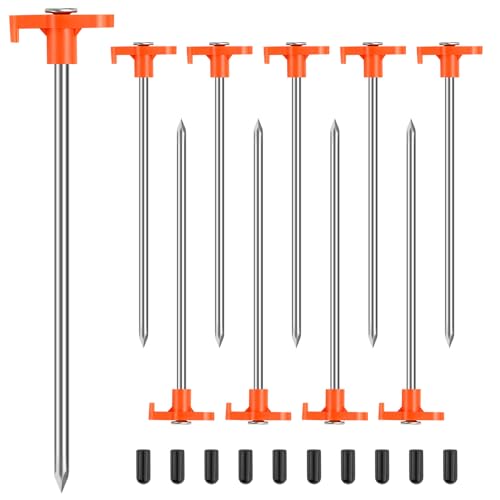 10-Pack Heavy Duty Tent Stakes - 7.1-Inch Galvanized Steel Pegs