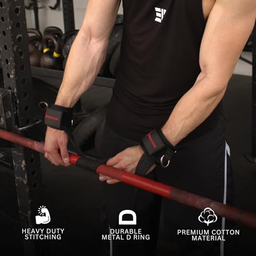 Durable Weight Lifting Straps with Cuffed D Ring – Comfortable Wrist Support for Men & Women