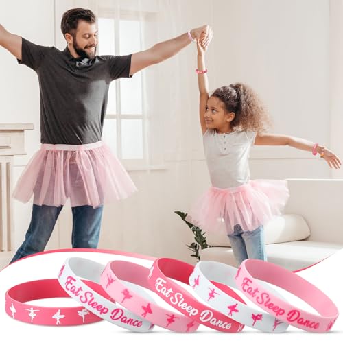 30 Pcs Ballet Party Favors Silicone Wristbands - Inspirational Bracelets