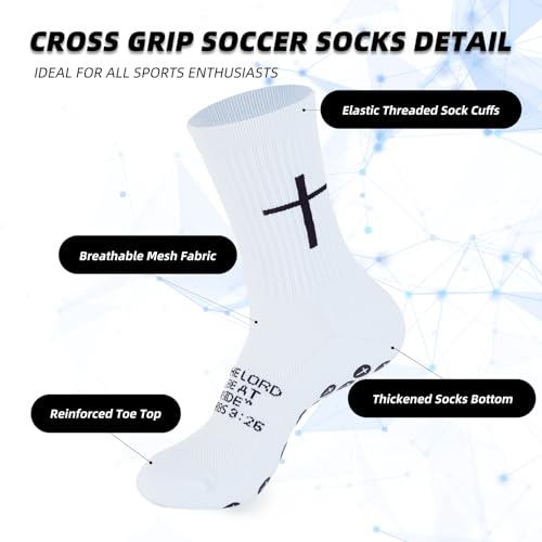 Non-Slip Soccer Grip Socks - Breathable Athletic Sports Socks, US 6-13