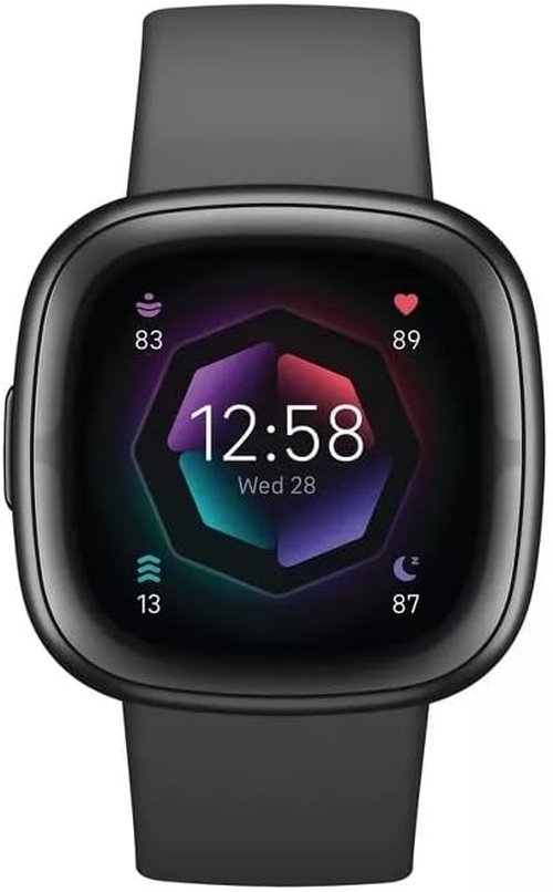 Fitbit Sense 2 Smartwatch - Advanced Health & Fitness Tracker with ECG, SpO2, GPS | Shadow Grey/Graphite, One Size (S & L Bands)
