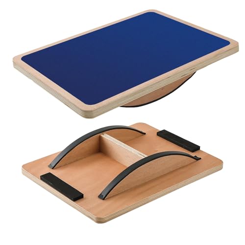 Balance Board for Physical Therapy - Wooden Wobble Board - Blue