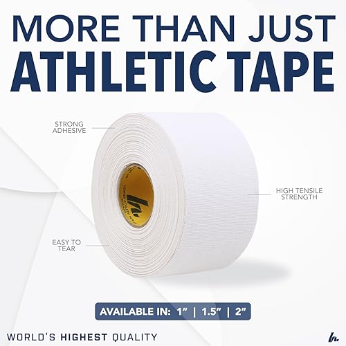 Howies Athletic Tape 1.5"x15yd White - 8 Pack Pro-Grade Sports & Medical Wrap