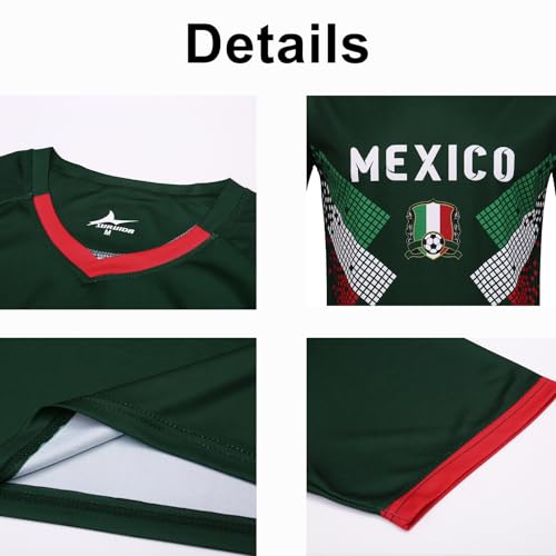 Mexico Green Youth Soccer Jersey Set #10 Boys Girls Kids Soccer Uniform