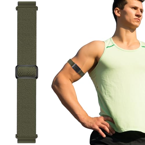 22mm Sport Stretchy Ankle/Arm Band - Army Green, 6.7"-12.6"