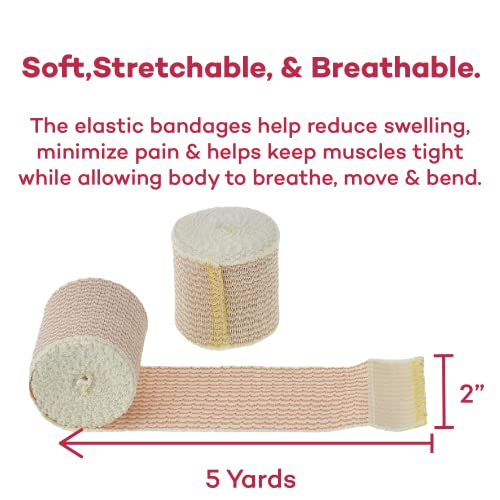 2" Elastic Bandage Wrap with Self-Closure - Pack of 10