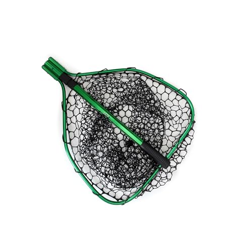 Telescopic Fishing Landing Net 3.6-5ft Rubber Mesh Shore & Boat Use