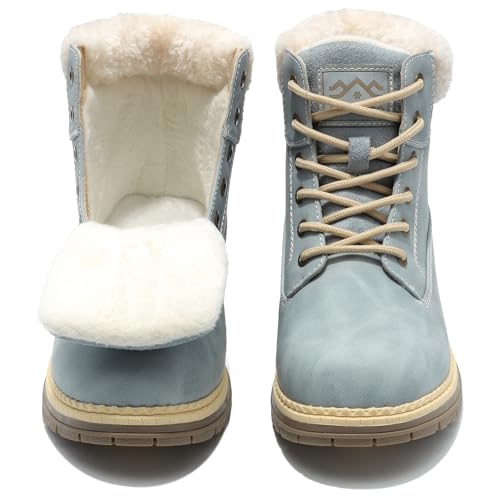 COTTIMO Women's Snow Hiking Winter Boots Blue 8.5 / 19 Winter Fur Lined